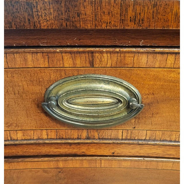 Brown Antique American 20th C Federal Banded Inlaid Mahogany Buffet Sideboard For Sale - Image 8 of 10