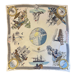 Hermes Le Tour Du Monde En 80 Jours Silk Scarf 1963 Philippe Ledoux