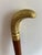 Handsome figural snake-head walking cane. Lovely solid brass and wood with time-worn appeal. Perfect for your dapper...