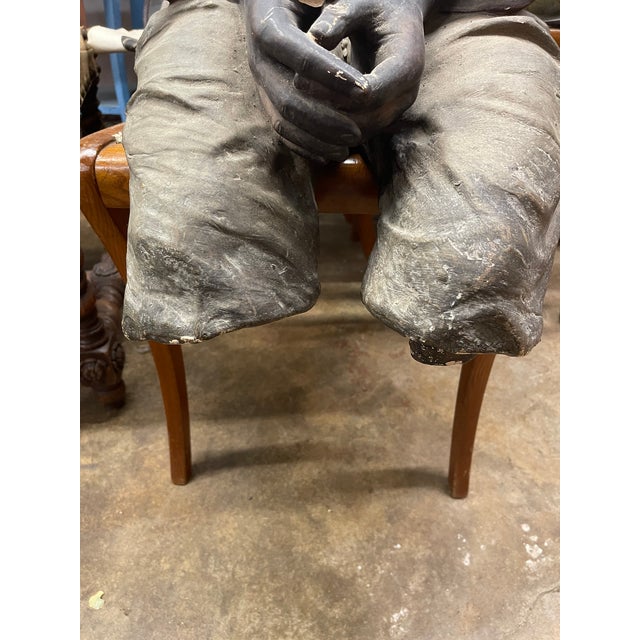 Late 19th Century Terracotta Sculpture of Seated Young Boy For Sale - Image 4 of 10
