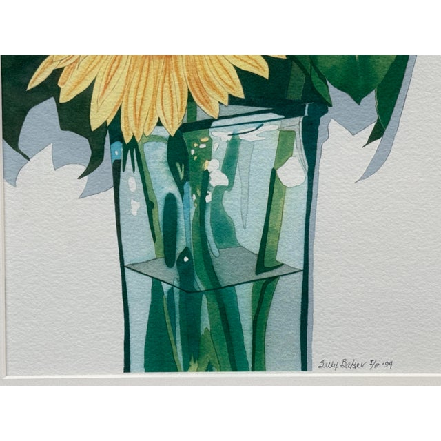 Sally Baker Sunflowers in Vase I/P Artwork, Signed For Sale In San Francisco - Image 6 of 12