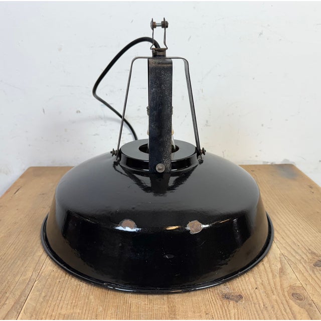French Industrial Black Enamel Pendant Lamp from Mazda, 1960s For Sale - Image 16 of 18