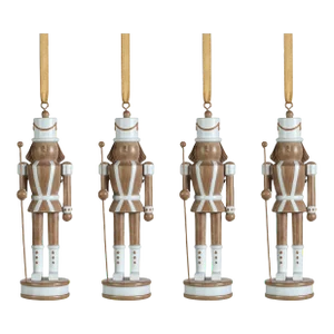 Gelsey Nutcracker with Pole Hanging Ornaments, Set of 4