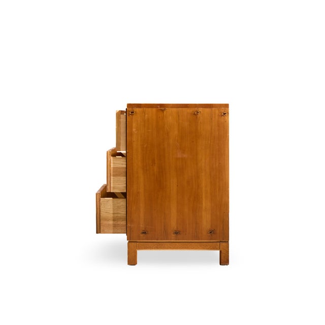 Mid 20th Century Hickory Manufacturing Mid Century Walnut and Brass Campaign Dresser For Sale - Image 5 of 9