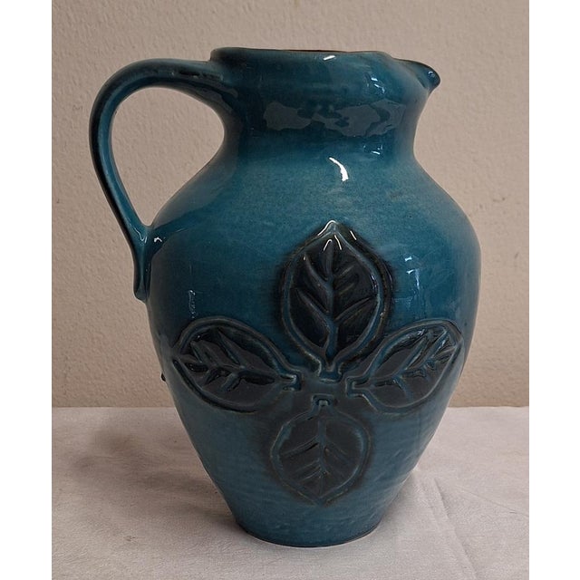1970s Vintage German Jug ​​in Blue-Green Glazed Ceramic by Carstens, 1970s For Sale - Image 5 of 5