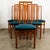 Mid Century Modern high back dining chairs set w/ blue fabric seat. IMS / SRL design, made in Italy. This set is in nearly...