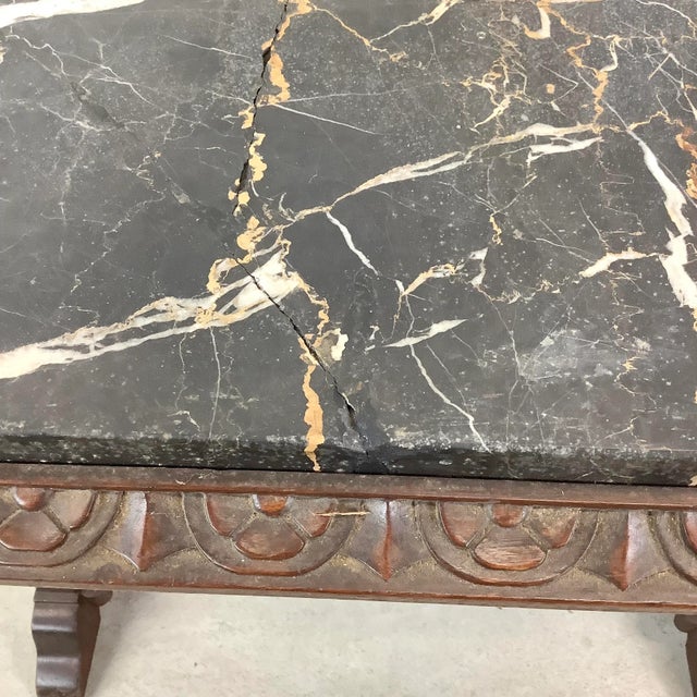 Renaissance Revival Marble Top Table With Carved Base For Sale - Image 10 of 12