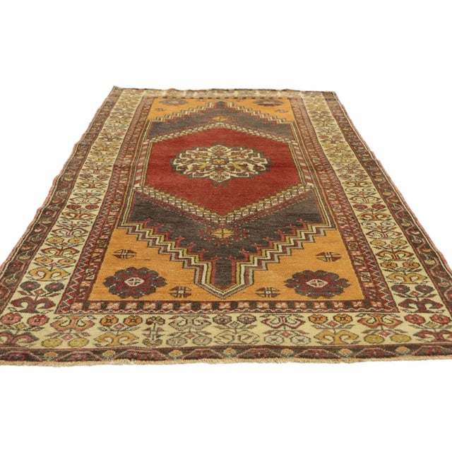Modern Vintage Turkish Oushak Rug - 04'00 X 06'10 For Sale - Image 3 of 8