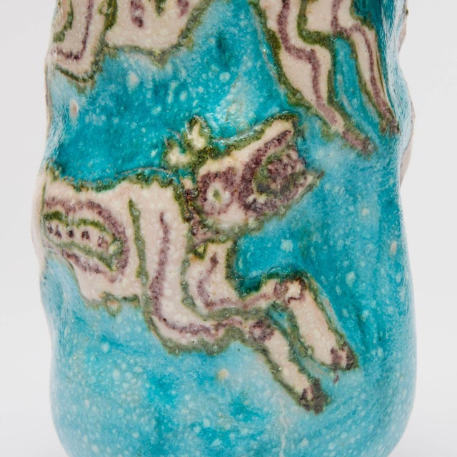 Guido Gambone Figural Vase With Animals, Italy, 1955 For Sale - Image 4 of 6