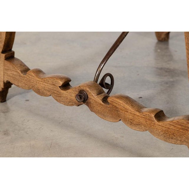 Spanish Walnut and Iron Trestle Table, 1870s For Sale - Image 15 of 16