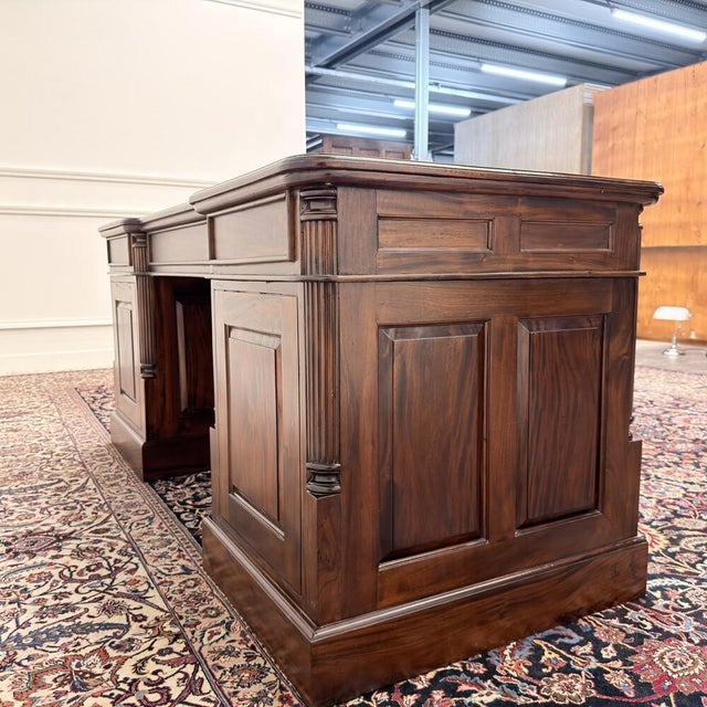 Black English Desk with Black Leather For Sale - Image 8 of 18