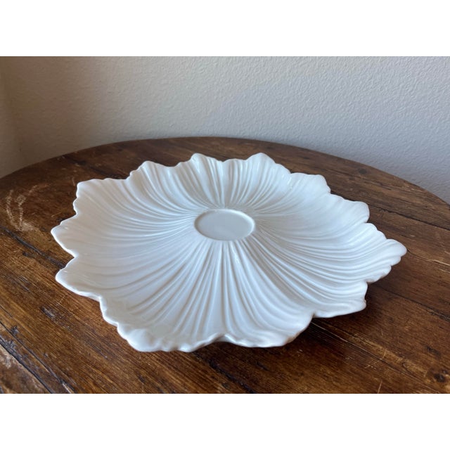 1960's Whittier Potteries California Lotus Flower 13" Chip Platter 453 For Sale - Image 4 of 7