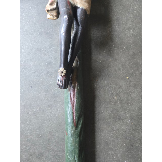 19thc Latin American Santo of Jesus on the Cross Wall Mount For Sale - Image 4 of 8