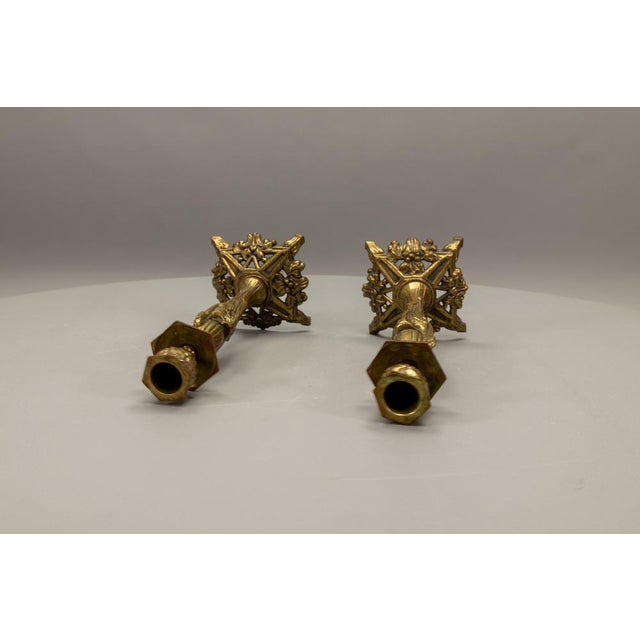 French Art Deco Bronze Candlesticks with Marabou Storks, 1930s, Set of 2 For Sale - Image 13 of 18