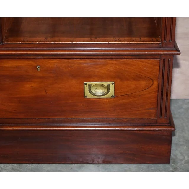 Antique Victorian Hardwood Military Campaign Drinks Cabinet or Tv Stand For Sale - Image 12 of 18