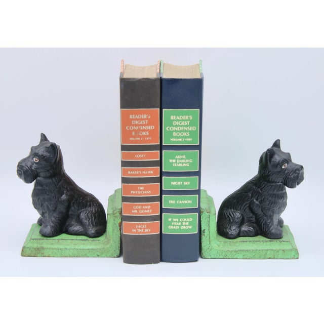 Metal Vintage Scottie Dog Cast Iron Bookends For Sale - Image 7 of 10