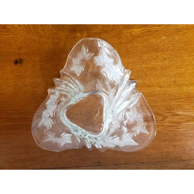 Mikasa Vintage Mikasa Large Parisian Frosted Ivy Crystal Handkerchief Bowl For Sale - Image 4 of 4