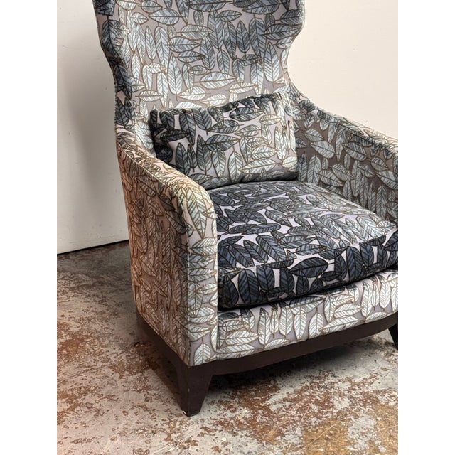 Textile Bespoke Wingback Lounge Armchair For Sale - Image 7 of 12