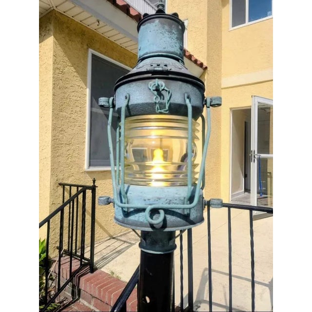 Nautical Antique Nautical Lamp Post For Sale - Image 3 of 8