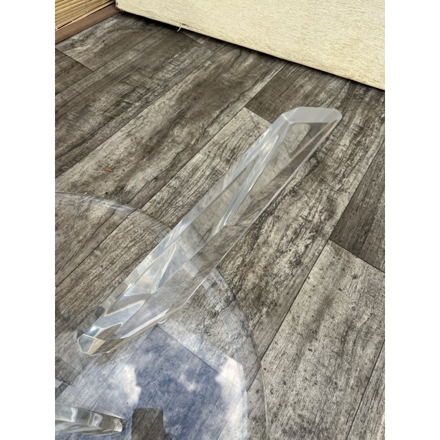 Hollywood Regency Stalagmitel Lucite Base With Glass Top Coffee Table. Circa 1970s For Sale - Image 11 of 18