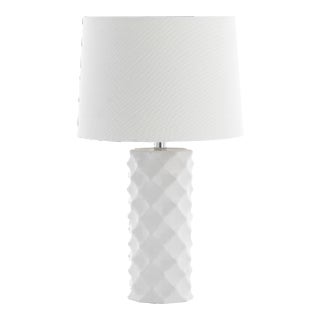 Textured Vase Table Lamp - White For Sale