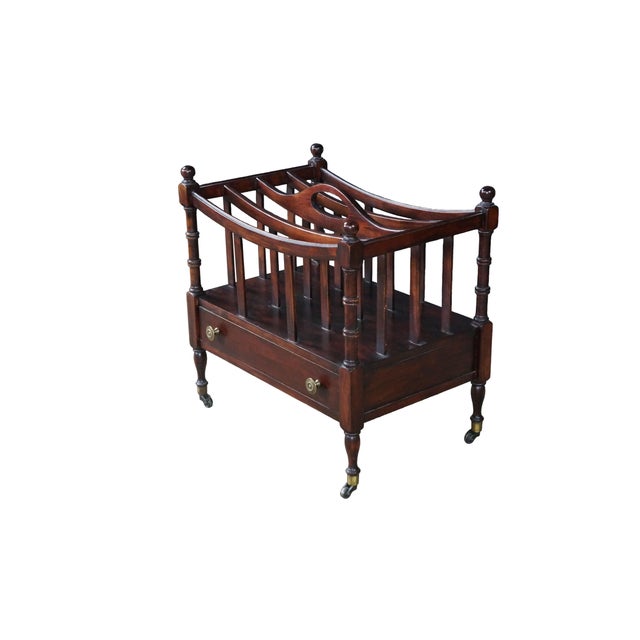 Mid-Century Modern Mid 20th Century English Georgian Style Mahogany Canterbury Magazine Rack Stand 19" For Sale - Image 3 of 18