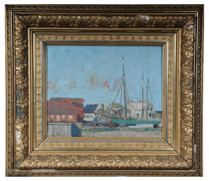 Fritz Douzette, Impressionist Landscape, 1930, Oil Painting, Framed
