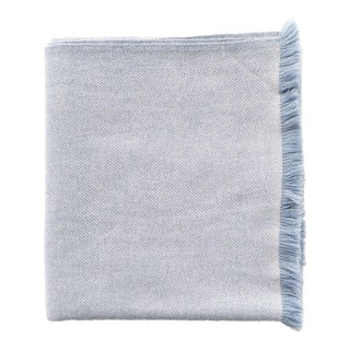 Boro Blue Soft Handwoven Merino Throw For Sale