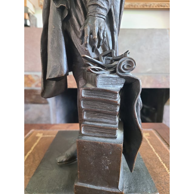 Pierre-Jean David Antique 19th Century Bronze Sculpture Statue of Ambroise Paré For Sale - Image 9 of 18