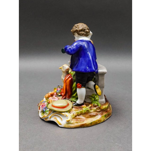 Mid 20th Century Von Schierholz Germany Boy & Girl With Lamb Porcelain Figurine 275 For Sale - Image 4 of 10