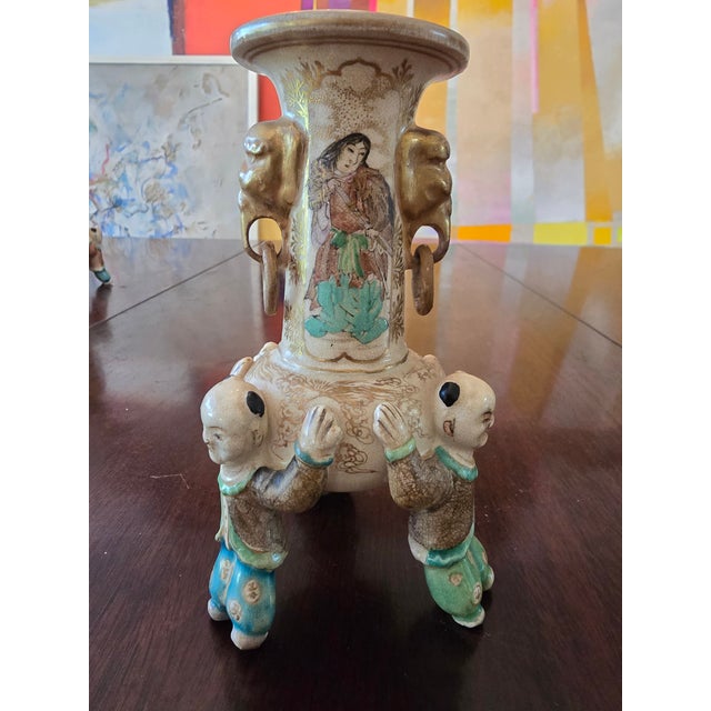 Late 19th Century Antique Asian Porcelain Sengoku Warlord Karako Vase For Sale - Image 5 of 11