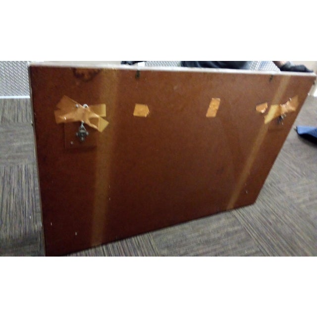 1950s Large Venetian Mirror Etched Frame & Chrome Corner Accents on Sale $1595 Read Below For Sale - Image 5 of 6