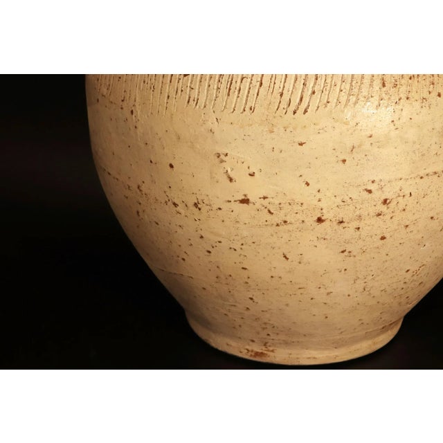 Cream Large American Studio Pottery Terracotta Vases, Pair For Sale - Image 8 of 8