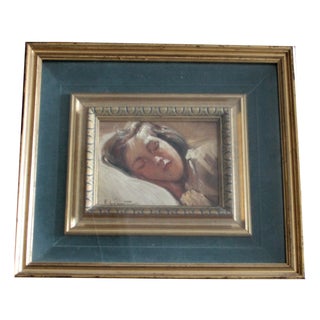 Francesco Galante, Sleeping Girl, 1960s, Oil on Canvas For Sale