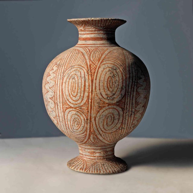 Ceramic Thai Bai Chiang Bichrome Pottery Vessel For Sale - Image 7 of 10