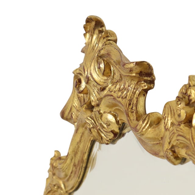Large Baroque Crested Mirror in Gold Leaf from Deknudt, 1950s For Sale - Image 17 of 18