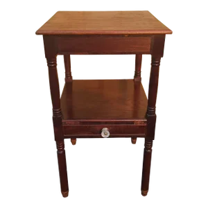 American Federal Mahogany Single Drawer Two-Tier Side Table, C. 1800s