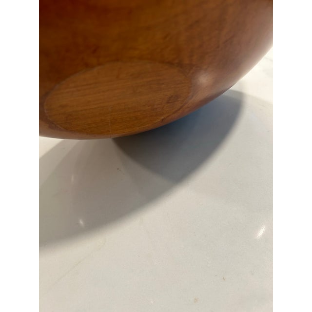 Large 1960s Hand Carved Mid Century Wood Teak Bowl For Sale - Image 6 of 9