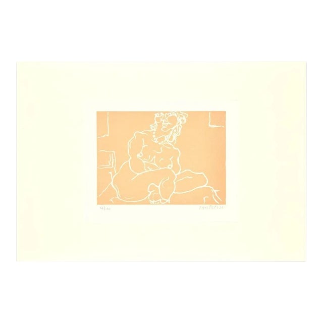 Sitting Woman - Original Etching by D. Catatore - 1960 1960 For Sale