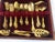 Metal Estia Golden Cascade 66pc Gold Flatware Set Service for 8 For Sale - Image 7 of 11