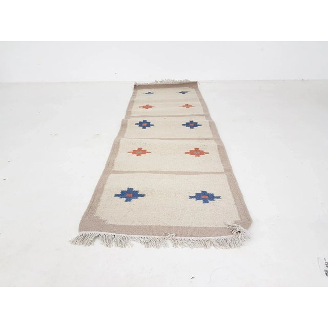 Vintage Indian Woolen Rug For Sale - Image 4 of 4