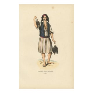 Markaert, Poultry Seller of Pardilho, 1845, Hand-Colored Lithograph on Paper For Sale