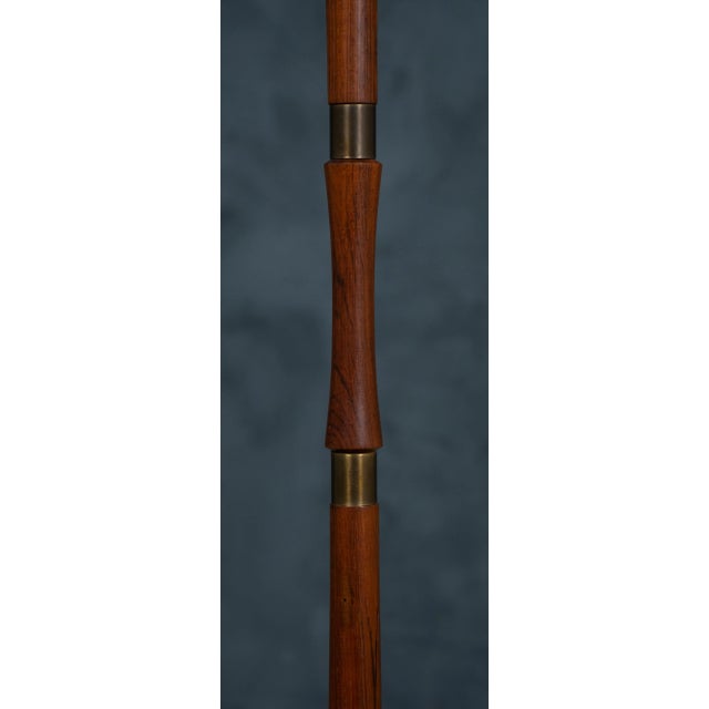 Mid-Century Danish Rosewood & Brass Floor Lamp, 1960s For Sale - Image 6 of 8