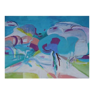 21st Century Impressionist Landscape with Trees Acrylic on Canvas For Sale