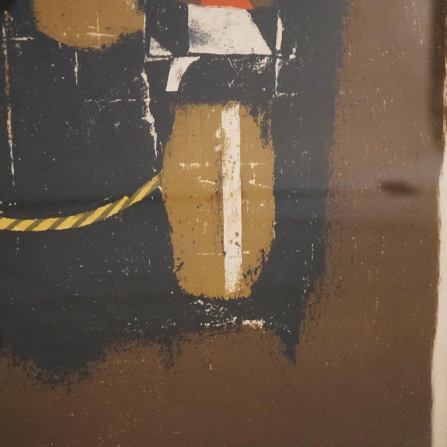 Mid 20th Century Mid Century Modern Framed Abstract Oil On Canvas Painting, Artist Signed, 20thC For Sale - Image 5 of 8