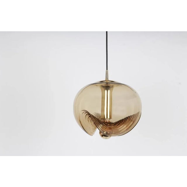 Glass Large Smoked Glass Pendant Light from Peill & Putzler, Germany, 1970s For Sale - Image 7 of 11