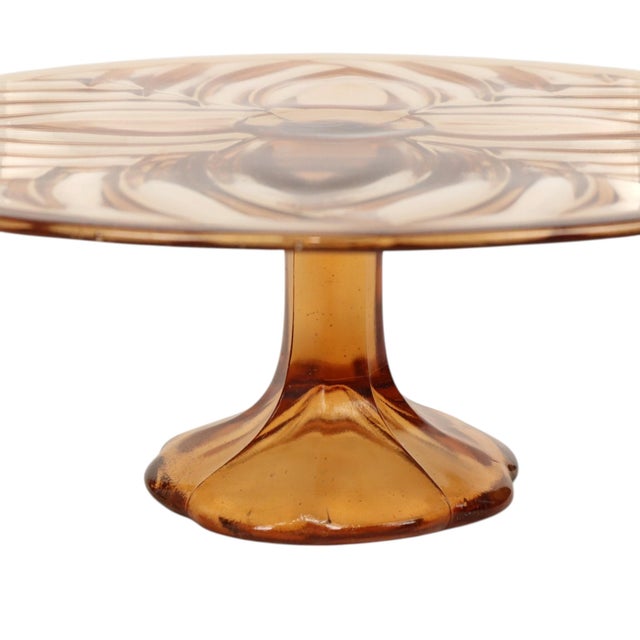 Art Deco Amber Cake Plate from Val Saint Lambert, 1930s For Sale - Image 12 of 14