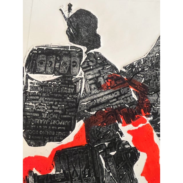 Vintage Abstract Expressionist Etching Original Print by Sylvia T. Gavurin For Sale - Image 9 of 12