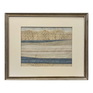 Contemporary Semi-Abstract​ Mixed Media Nautical Sailcloth Landscape​ - By JJ-Hogan | Grow in Faith, Framed For Sale