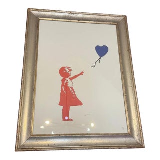 21st Century Framed 79/50 Lithograph the Flying Balloon Girl by Banksy For Sale